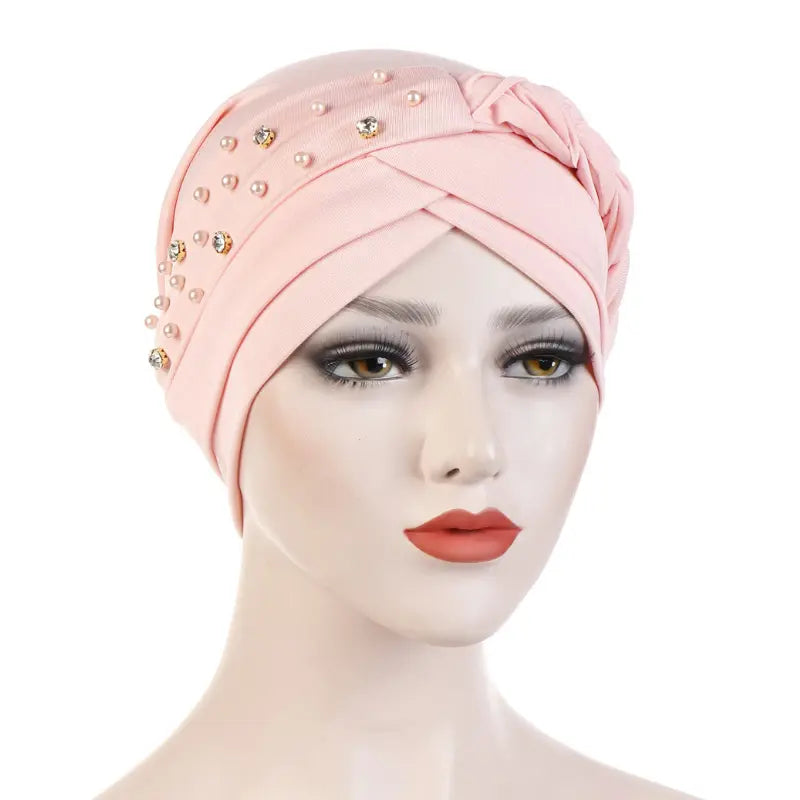 Single Braid Half Jeweled Turban